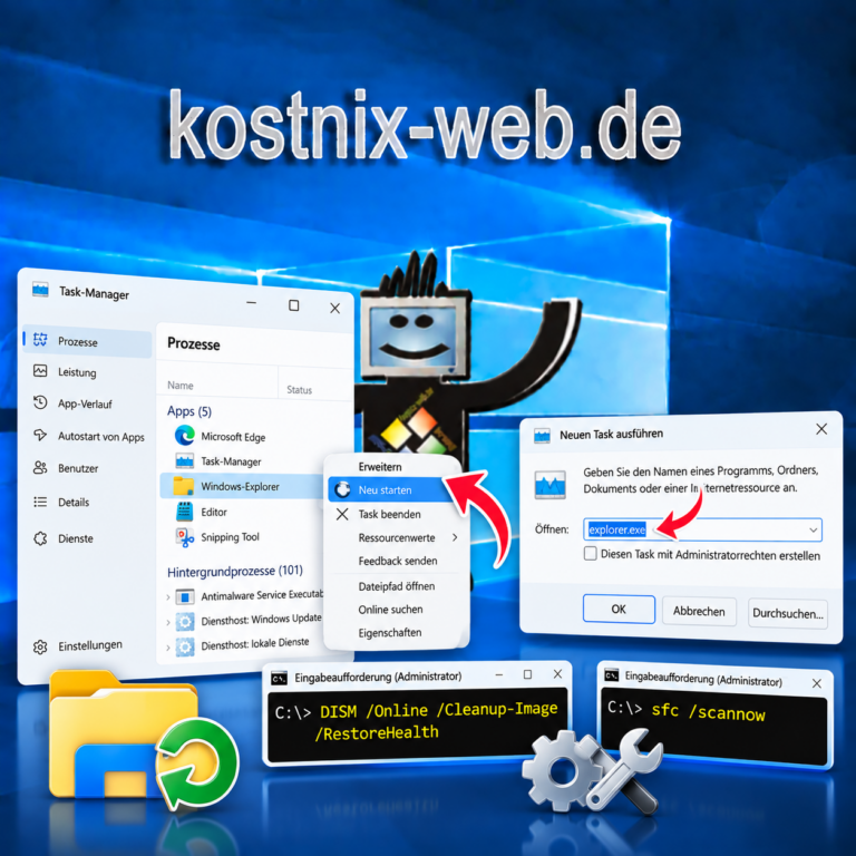 Datei-Explorer neu starten und Fehler beheben