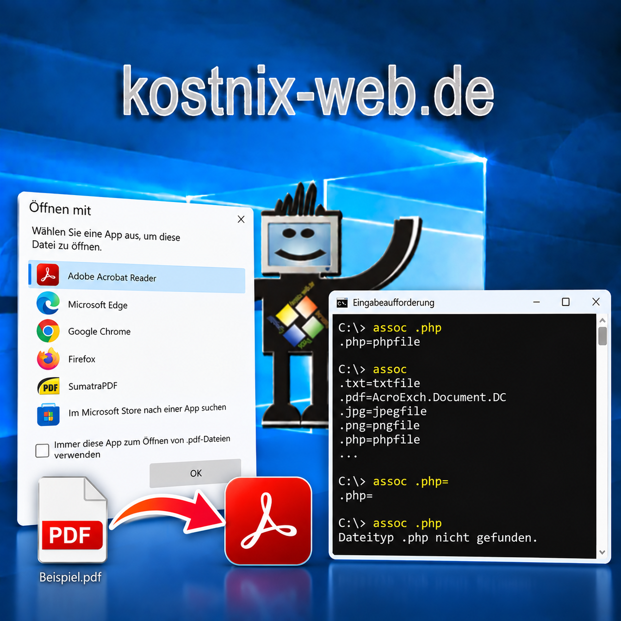 Dateizuordnungen unter Windows anzeigen und ändern