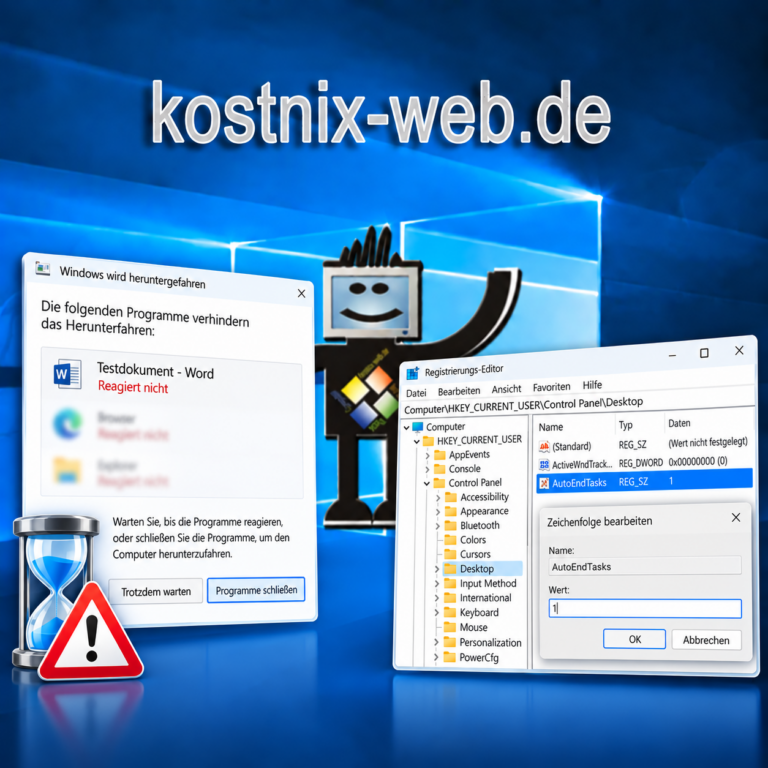 Hängende Programme automatisch beenden „AutoEndTask“