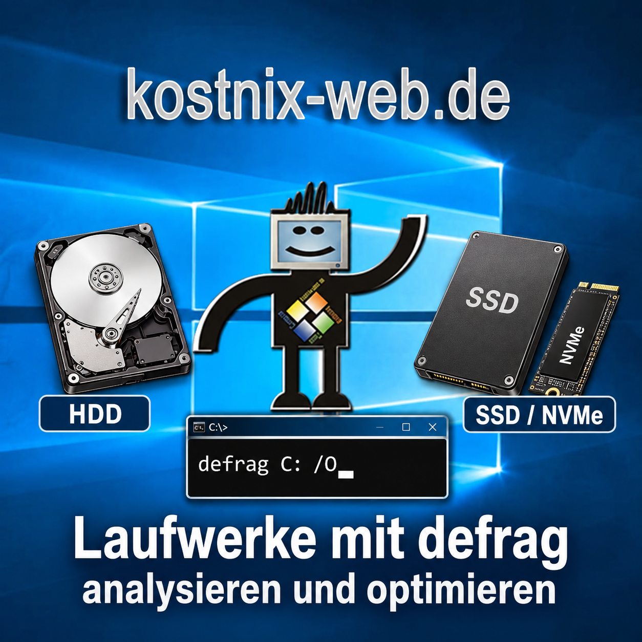 Laufwerke mit defrag analysieren und optimieren