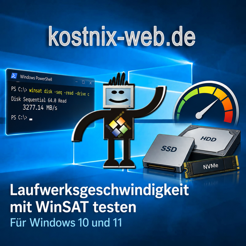 Laufwerksgeschwindigkeit mit WinSAT testen – Windows 10 und 11 Laufwerksgeschwindigkeit mit WinSAT testen – Windows 10 und 11