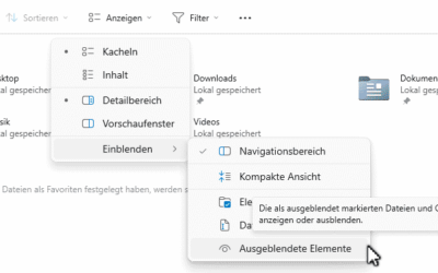 Windows – versteckte Dateien anzeigen