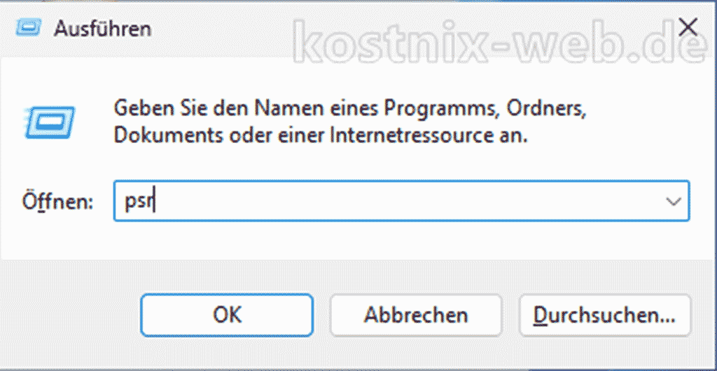 Windows Problemaufzeichnung (Problem Steps Recorder) - Programm öffnen