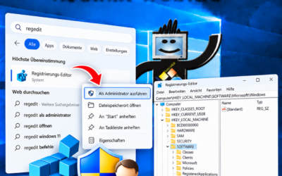 Regedit als Administrator öffnen: Registrierungseditor mit Adminrechten starten