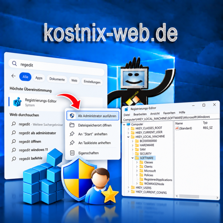 Regedit als Administrator öffnen