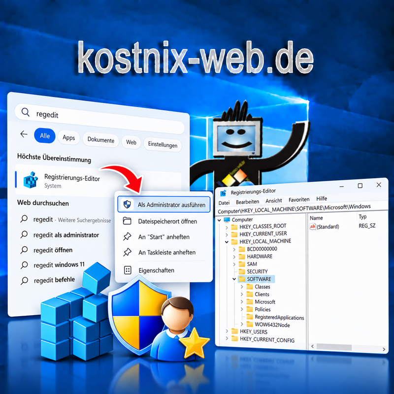 Regedit als Administrator öffnen Regedit als Administrator öffnen