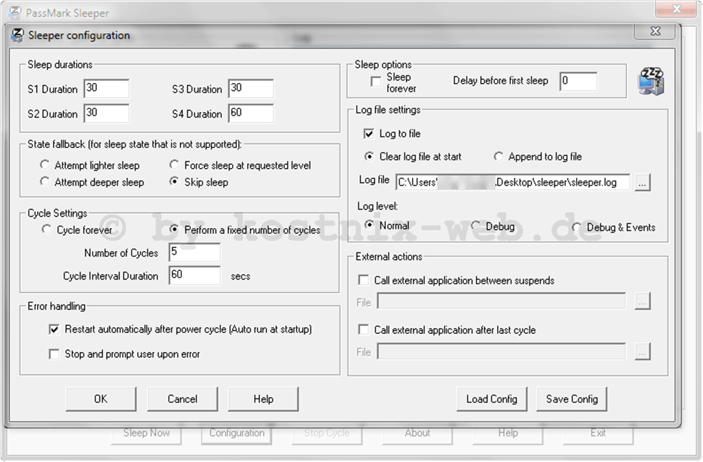 Sleeper-Programmoberfläche Bild 2