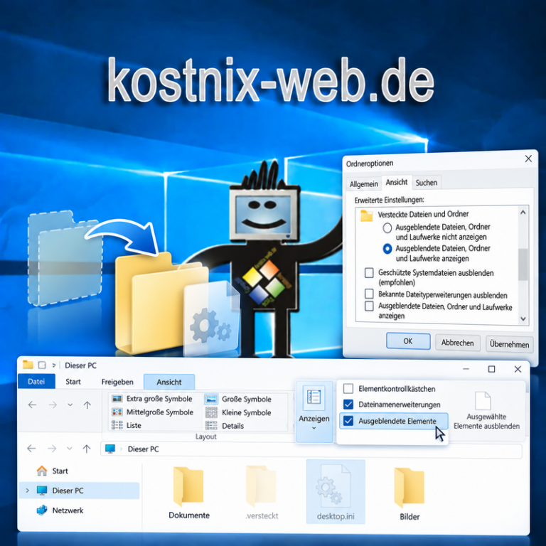 Versteckte Dateien anzeigen unter Windows