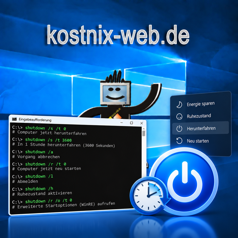 Windows herunterfahren „shutdown“