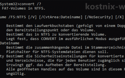 Laufwerke in NTFS formatieren ohne Datenverlust „convert“