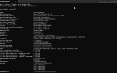 Systeminformationen abrufen „systeminfo“