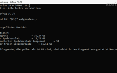 Laufwerke vollständig defragmentieren „defrag“