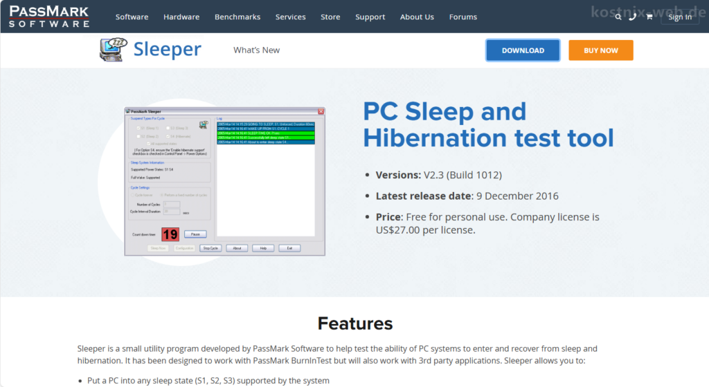 Passmark-Software - Sleeper download