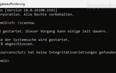 Systemdateien überprüfen „sfc /scannow“
