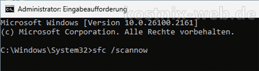 CMD-Befehl sfc /scannow