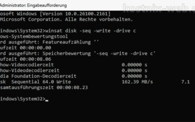Geschwindigkeit eines Laufwerks ermitteln „WinSAT.exe“