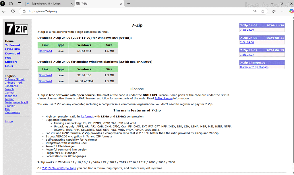 7-Zip-Homepage