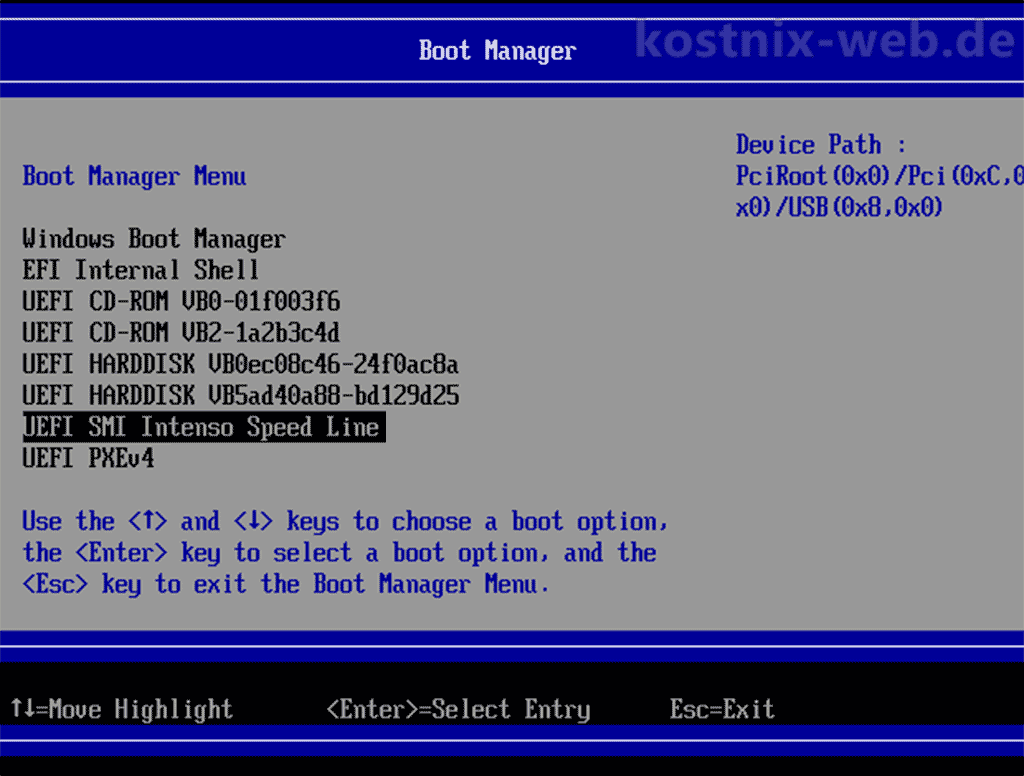 Beispielabbildung Boot-Manager