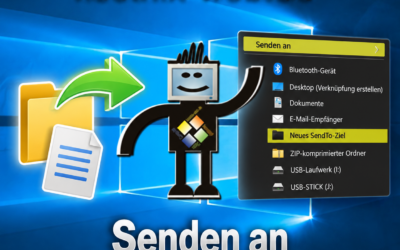 Dateimenü – Senden an – Ziele hinzufügen „Sendto“