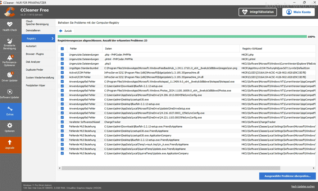 Optimierung mit CCleaner