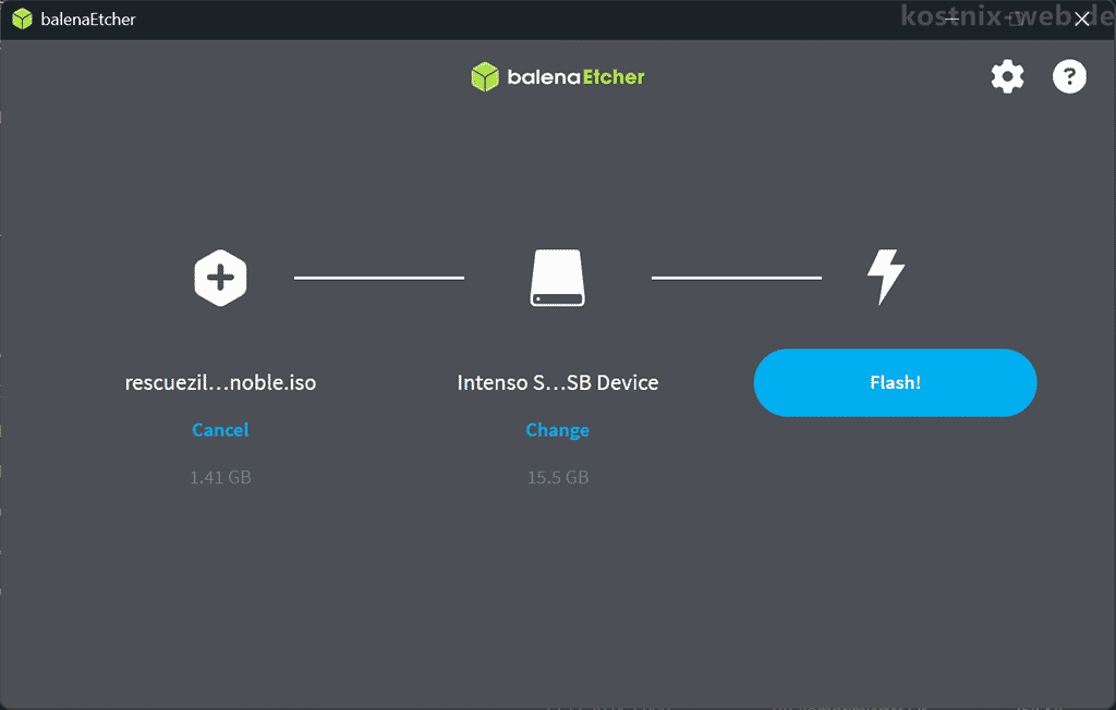 mit balenaEtcher ein Bootmedium erstellen