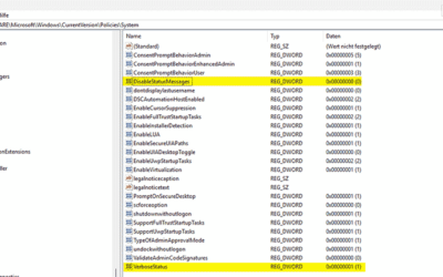 Windows-Statusmeldungen „Verbose-Status“ „DisableStatusMessages“