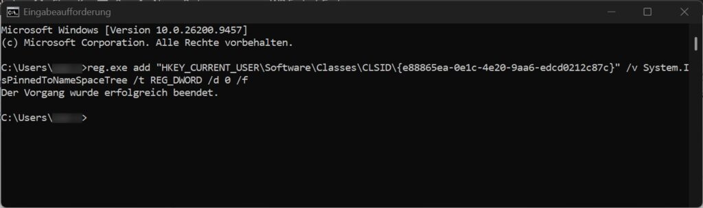 Windows-11-Galerie mit reg.exe über die Eingabeaufforderung ausblenden