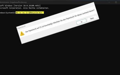 Windows Fehlermeldung: Der Papierkorb ist beschädigt.