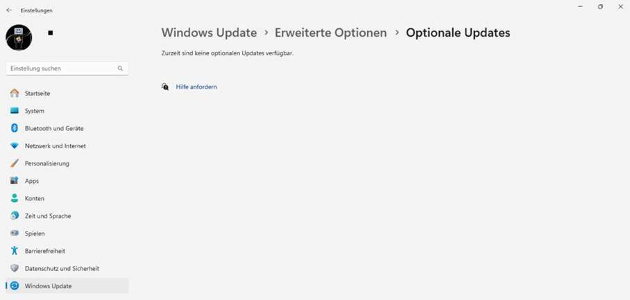 Windows Updates > Erweiterte Funktionen > Optionale Updates