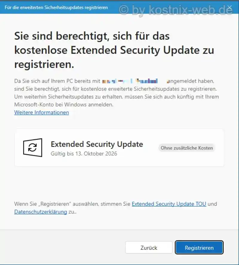 Für ESU registrieren