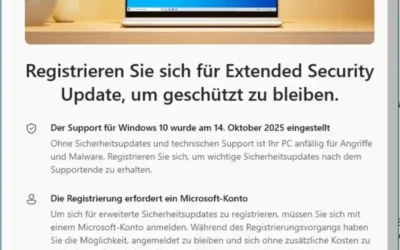 Windows 10 lebt weiter – kostenlose Sicherheitsupdates (ESU) nach Supportende – kostenlos!