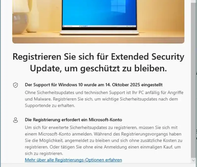Windows 10 lebt weiter – kostenlose Sicherheitsupdates (ESU) nach Supportende – kostenlos!