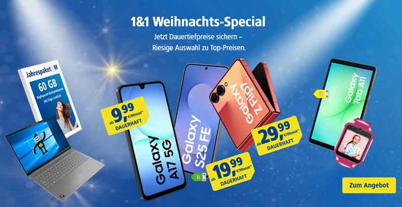 1&1-Weihnachtsangebote