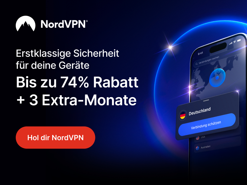 NordVPN – bis zu 74% Nachlass und 3 extra Monate bis 07.01.2026