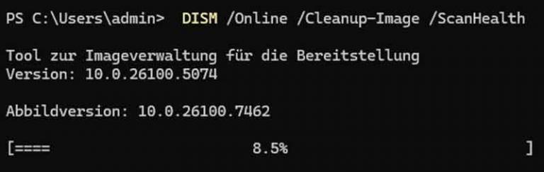 DISM CheckHealth-Befehl in Windows