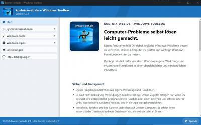 Hintergrund & Sicherheit der kostnix-web.de – Windows Toolbox