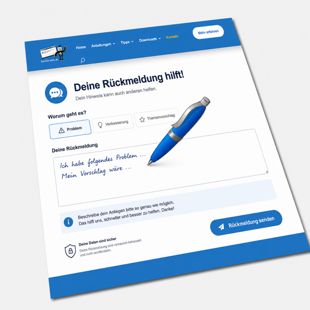 Deine Rückmeldung hilft