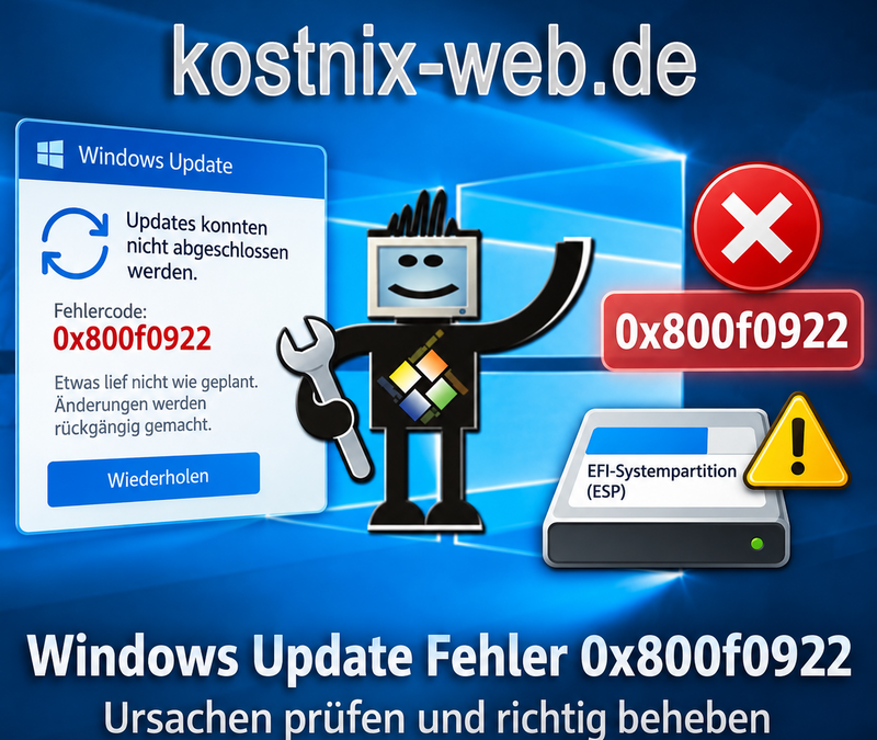 Windows Update Fehler 0x800f0922: Ursachen prüfen und richtig beheben