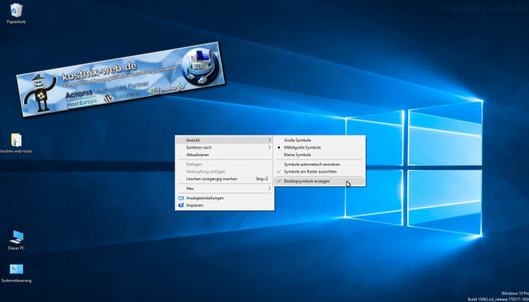 Desktopsymbole Wiederherstellen – Kostnix-web.de